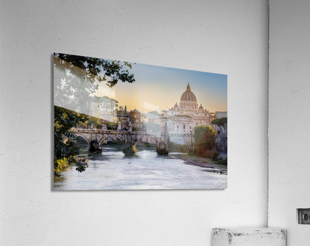 Rome ST Peters Basilica Night Sunset Acrylic Print