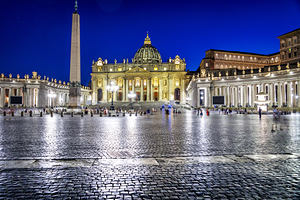 Rome ST Peters Basilica Night