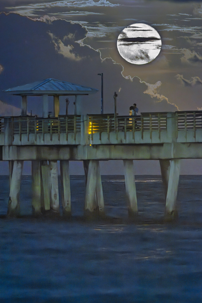 Strawberry moon Dania Beach Print