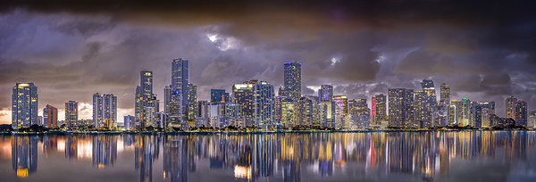 Miami Panorama night Print