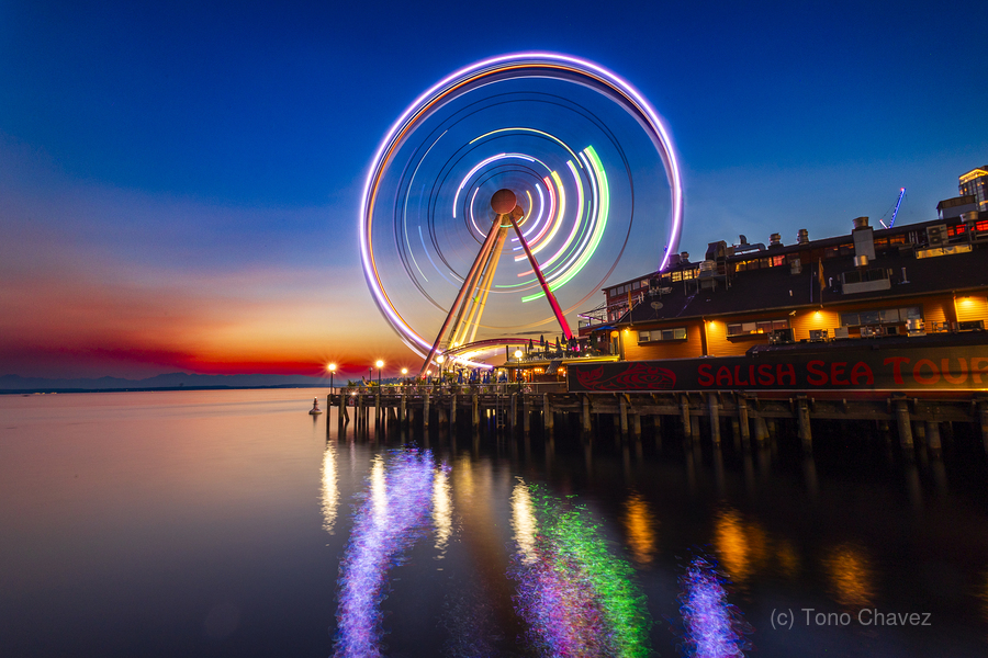 Seattle Great Wheel  Print