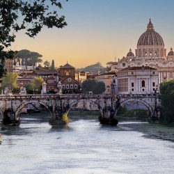 Rome ST Peters Basilica Night Sunset