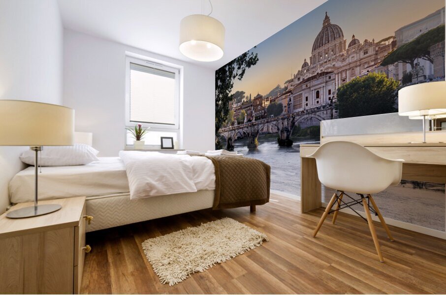 Rome ST Peters Basilica Night Sunset Mural print