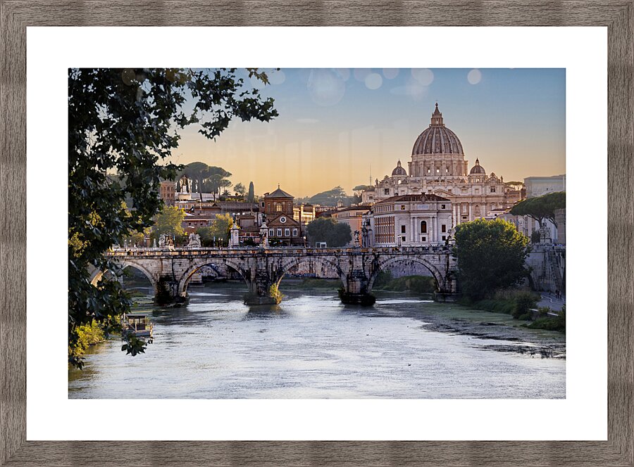 Rome ST Peters Basilica Night Sunset Picture Frame print
