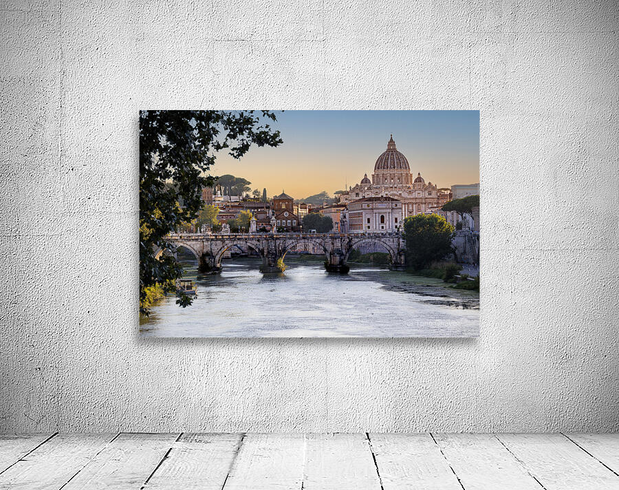 Rome ST Peters Basilica Night Sunset Wall Preview
